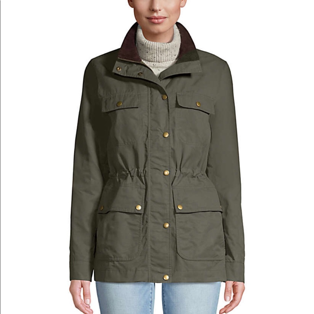 IN SEARCH OF Land’s End Waxed Cotton Utility Jacket-Forest Moss-Lg
